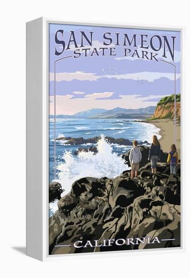 San Simeon State Park - Beach Scene - California-Lantern Press-Framed Stretched Canvas