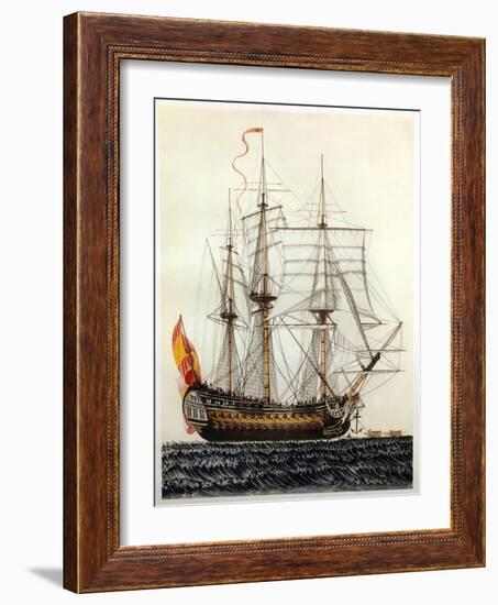 San Telmo, Spanish ship, 17th century-null-Framed Giclee Print