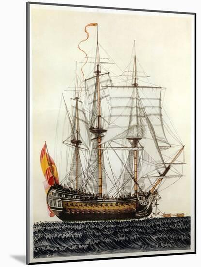 San Telmo, Spanish ship, 17th century-null-Mounted Giclee Print