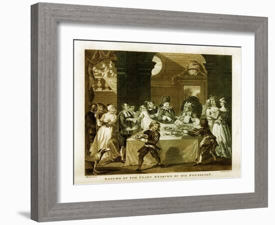 Sancho starved by his physician by William Hogarth-William Hogarth-Framed Giclee Print