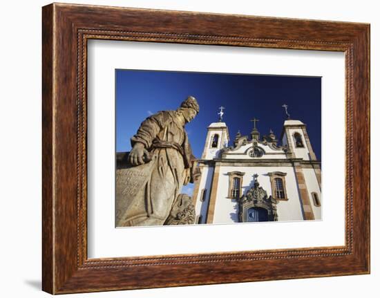 Sanctuary of Bom Jesus de Matosinhos and Prophets Sculpture, UNESCO Site, Congonhas, Brazil-Ian Trower-Framed Photographic Print