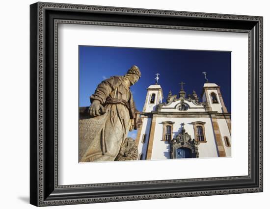 Sanctuary of Bom Jesus de Matosinhos and Prophets Sculpture, UNESCO Site, Congonhas, Brazil-Ian Trower-Framed Photographic Print