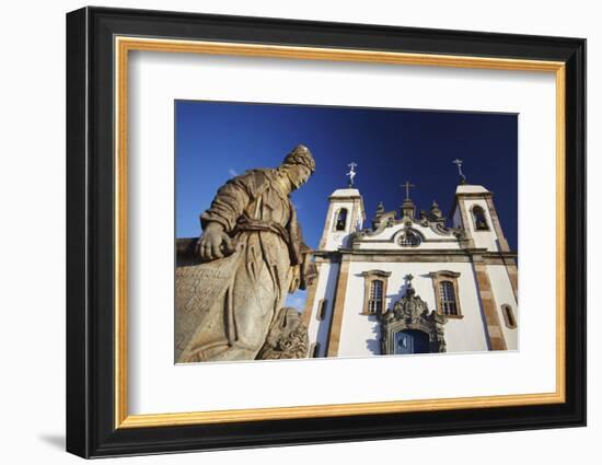 Sanctuary of Bom Jesus de Matosinhos and Prophets Sculpture, UNESCO Site, Congonhas, Brazil-Ian Trower-Framed Photographic Print