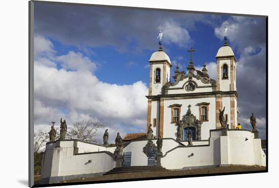 Sanctuary of Bom Jesus de Matosinhos and Prophets Sculpture, UNESCO Site, Congonhas, Brazil-Ian Trower-Mounted Photographic Print