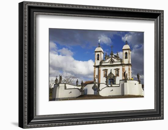 Sanctuary of Bom Jesus de Matosinhos and Prophets Sculpture, UNESCO Site, Congonhas, Brazil-Ian Trower-Framed Photographic Print