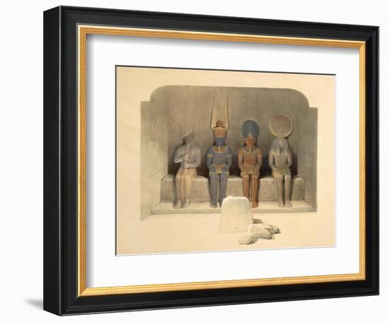 Sanctuary of the Temple of Abu Simbel, from Egypt and Nubia, Vol.1-David Roberts-Framed Giclee Print