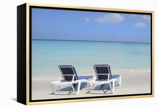 Sand and Beach Chairs Await Tourists, Varadero, Cuba-Bill Bachmann-Framed Premier Image Canvas