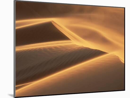 Sand Blowing on Crest of Dune in Erg Chebbi, Sahara Desert, Near Merzouga, Morocco-Lee Frost-Mounted Photographic Print