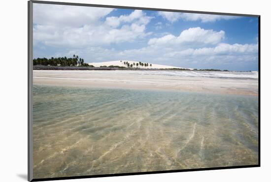 Sand Blowing over a Desert-Like Beach in Jericoacoara, Brazil-Alex Saberi-Mounted Photographic Print