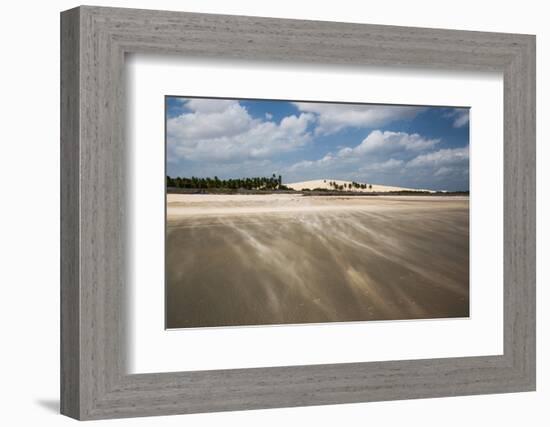 Sand Blowing over a Desert-Like Beach in Jericoacoara, Brazil-Alex Saberi-Framed Photographic Print