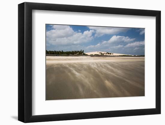 Sand Blowing over a Desert-Like Beach in Jericoacoara, Brazil-Alex Saberi-Framed Photographic Print