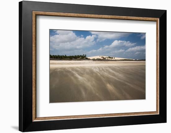 Sand Blowing over a Desert-Like Beach in Jericoacoara, Brazil-Alex Saberi-Framed Photographic Print