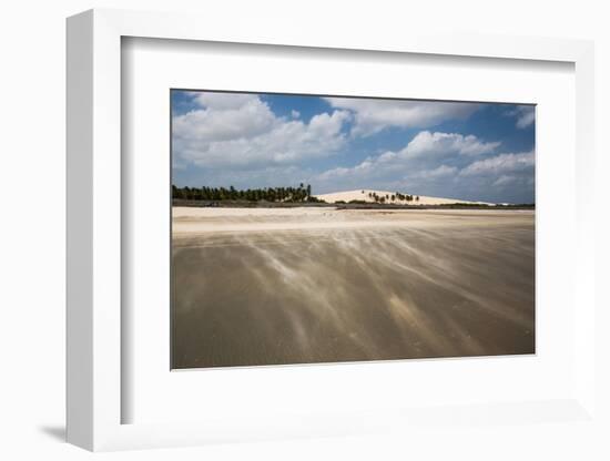 Sand Blowing over a Desert-Like Beach in Jericoacoara, Brazil-Alex Saberi-Framed Photographic Print