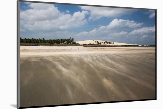 Sand Blowing over a Desert-Like Beach in Jericoacoara, Brazil-Alex Saberi-Mounted Photographic Print