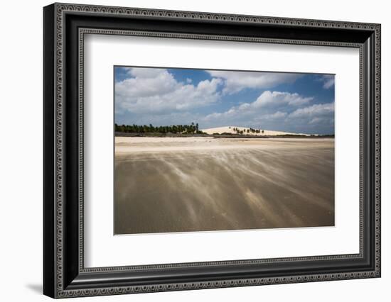 Sand Blowing over a Desert-Like Beach in Jericoacoara, Brazil-Alex Saberi-Framed Photographic Print