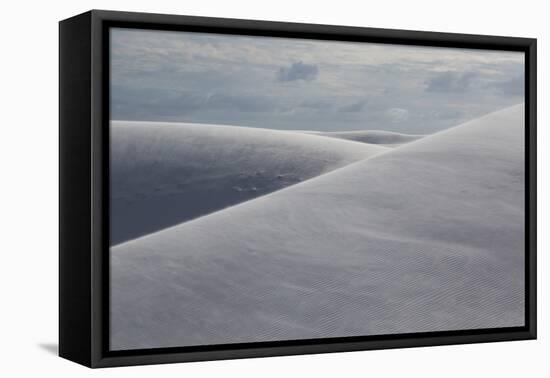 Sand Blows across a Dune in Brazil's Lencois Maranhenses National Park-Alex Saberi-Framed Premier Image Canvas