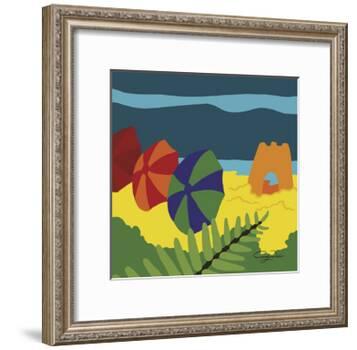 Sand Castles And Beach Umbrellas-Cindy Wider-Framed Giclee Print