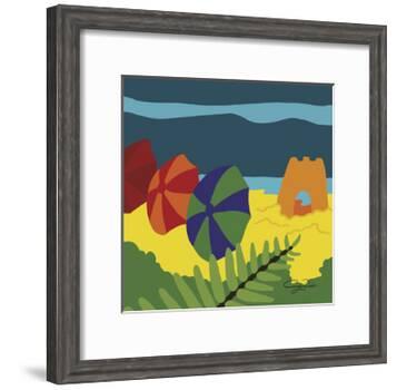 Sand Castles And Beach Umbrellas-Cindy Wider-Framed Giclee Print