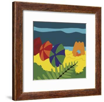 Sand Castles And Beach Umbrellas-Cindy Wider-Framed Giclee Print