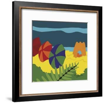 Sand Castles And Beach Umbrellas-Cindy Wider-Framed Giclee Print