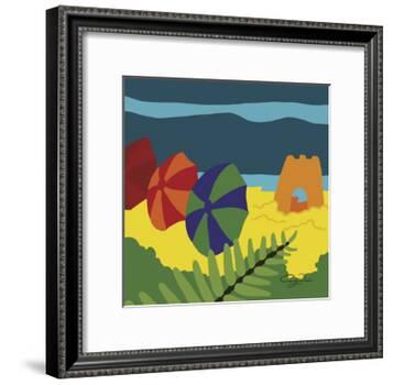 Sand Castles And Beach Umbrellas-Cindy Wider-Framed Giclee Print