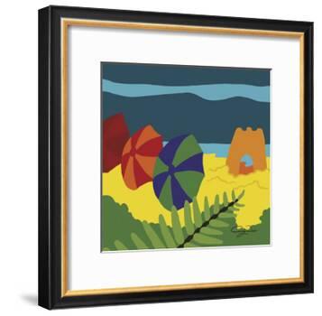 Sand Castles And Beach Umbrellas-Cindy Wider-Framed Giclee Print