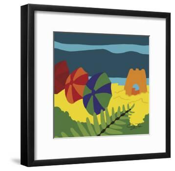Sand Castles And Beach Umbrellas-Cindy Wider-Framed Giclee Print