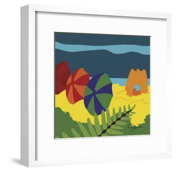 Sand Castles And Beach Umbrellas-Cindy Wider-Framed Giclee Print