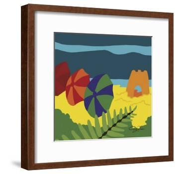 Sand Castles And Beach Umbrellas-Cindy Wider-Framed Giclee Print