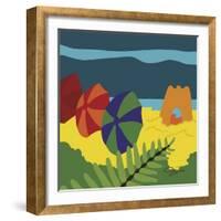Sand Castles And Beach Umbrellas-Cindy Wider-Framed Giclee Print