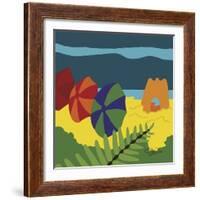 Sand Castles And Beach Umbrellas-Cindy Wider-Framed Giclee Print