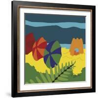Sand Castles And Beach Umbrellas-Cindy Wider-Framed Giclee Print
