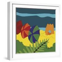 Sand Castles And Beach Umbrellas-Cindy Wider-Framed Giclee Print