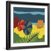 Sand Castles And Beach Umbrellas-Cindy Wider-Framed Giclee Print