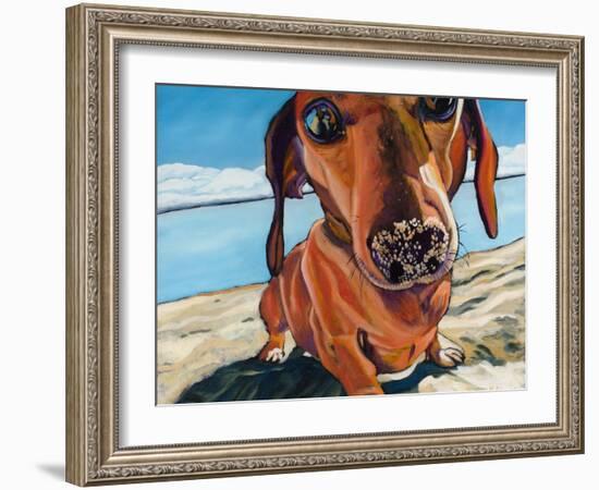 Sand Dog-Kathryn Wronski-Framed Art Print