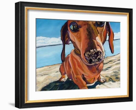 Sand Dog-Kathryn Wronski-Framed Art Print