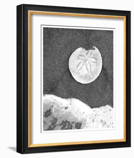 Sand Dollar and Surf-null-Framed Art Print