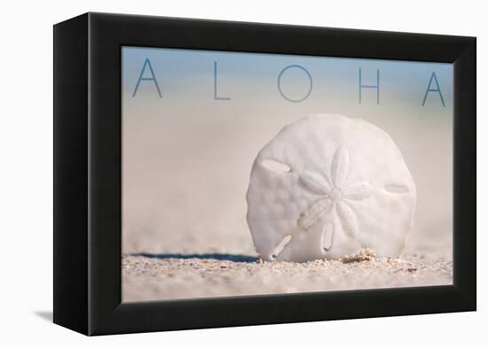 Sand Dollar on Beach - Aloha-Lantern Press-Framed Stretched Canvas