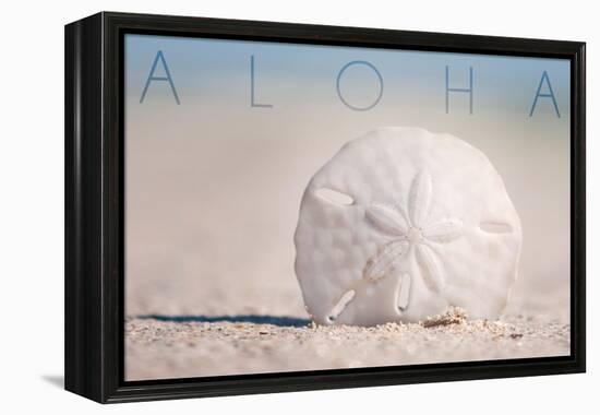 Sand Dollar on Beach - Aloha-Lantern Press-Framed Stretched Canvas