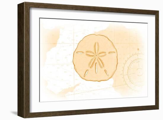 Sand Dollar - Yellow - Coastal Icon-Lantern Press-Framed Art Print