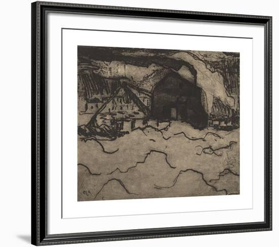 Sand Dredgers on the Elbe-Ernst Ludwig Kirchner-Framed Premium Giclee Print