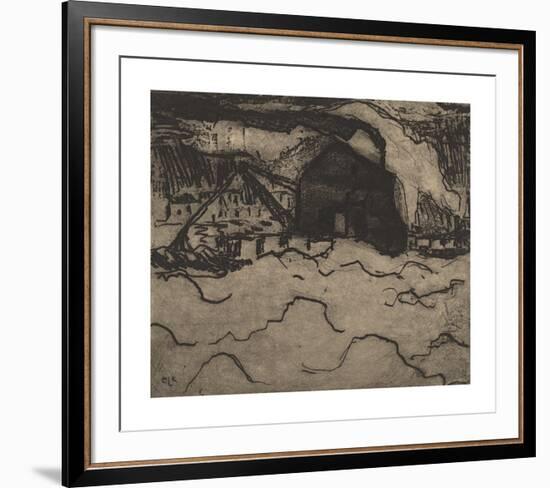 Sand Dredgers on the Elbe-Ernst Ludwig Kirchner-Framed Premium Giclee Print