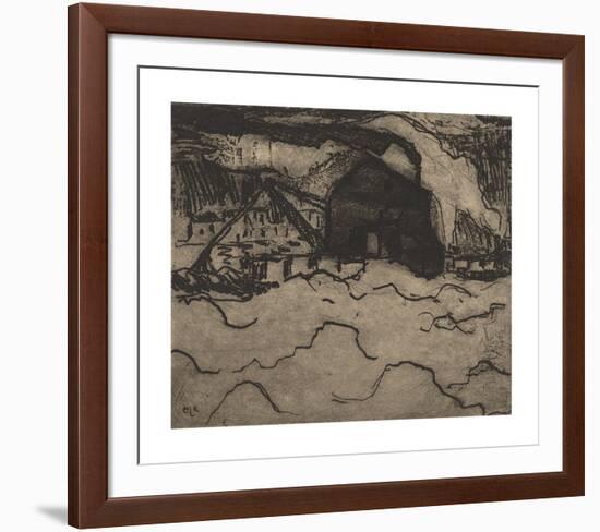 Sand Dredgers on the Elbe-Ernst Ludwig Kirchner-Framed Premium Giclee Print