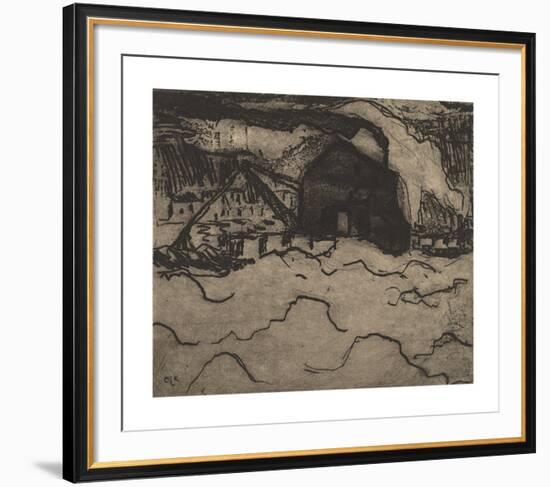 Sand Dredgers on the Elbe-Ernst Ludwig Kirchner-Framed Premium Giclee Print