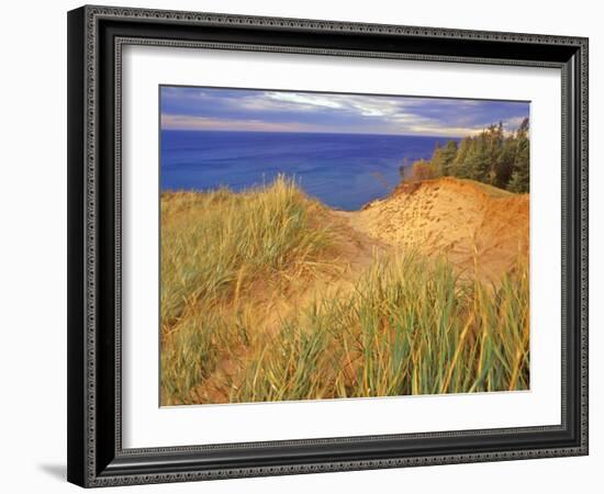 Sand Dunes Along Lake Superior at Pictured Rocks National Seashore, Grand Marais, Michigan, USA-Chuck Haney-Framed Photographic Print