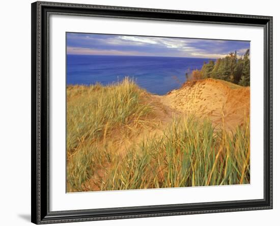 Sand Dunes Along Lake Superior at Pictured Rocks National Seashore, Grand Marais, Michigan, USA-Chuck Haney-Framed Photographic Print