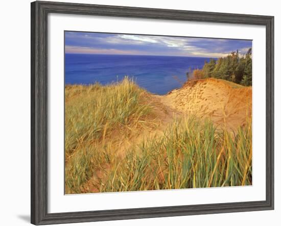 Sand Dunes Along Lake Superior at Pictured Rocks National Seashore, Grand Marais, Michigan, USA-Chuck Haney-Framed Photographic Print