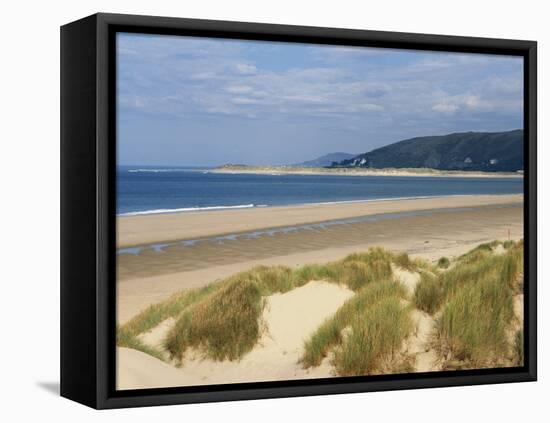 Sand Dunes and Borth Beach, Ynyslas, Borth, Dyfed, Wales, United Kingdom, Europe-Pearl Bucknall-Framed Premier Image Canvas