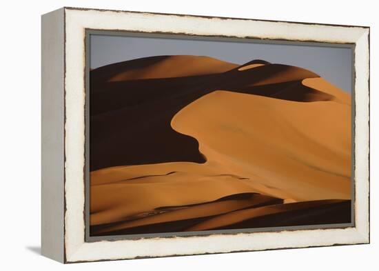 Sand dunes at sunset in the Sahara Desert, Libya, North Africa, Africa-Michal Szafarczyk-Framed Premier Image Canvas