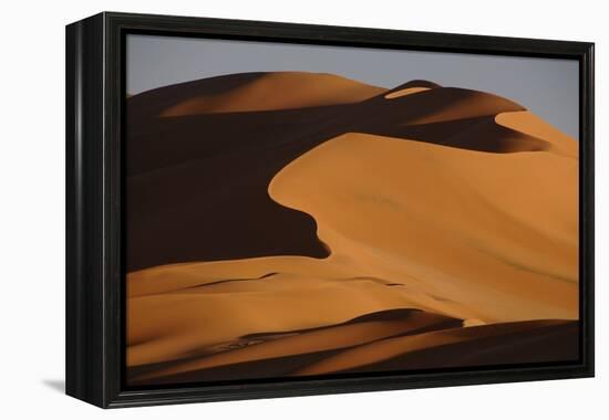 Sand dunes at sunset in the Sahara Desert, Libya, North Africa, Africa-Michal Szafarczyk-Framed Premier Image Canvas